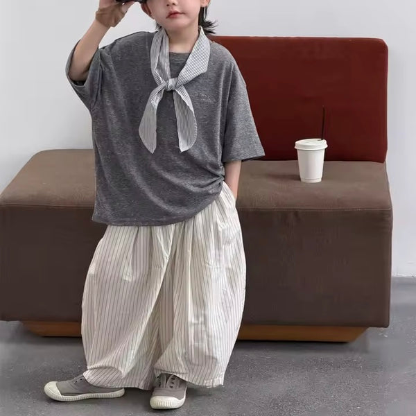 Costa White Pinstripe Balloon Trousers