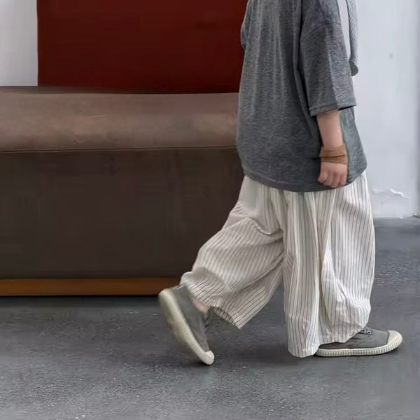Costa White Pinstripe Balloon Trousers