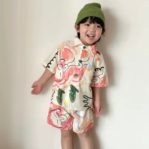 Pina Pattern Shorts and Shirt Set