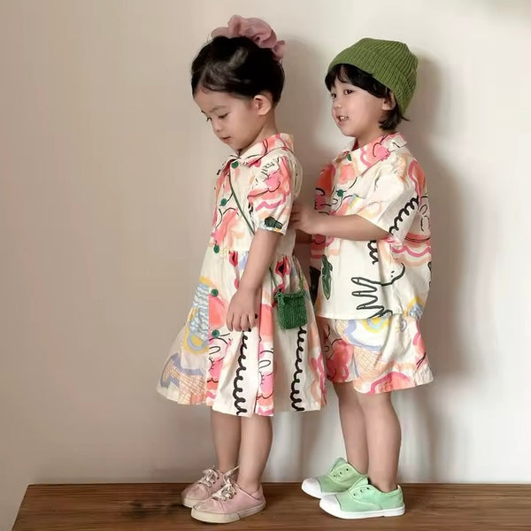 Pina Collar A-Line Pattern Dress