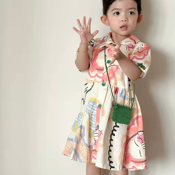 Pina Collar A-Line Pattern Dress