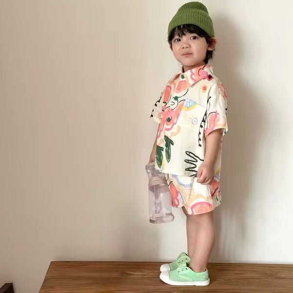Pina Pattern Shorts and Shirt Set