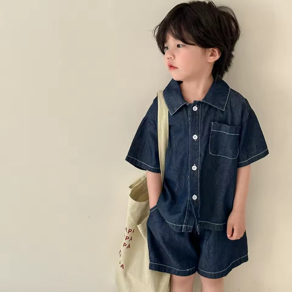 Barco Denim Shirt and Shorts Set