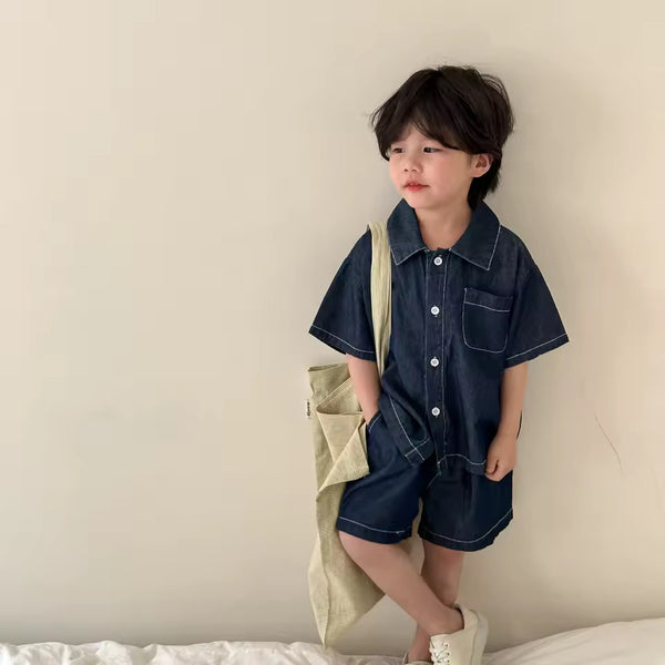 Barco Denim Shirt and Shorts Set