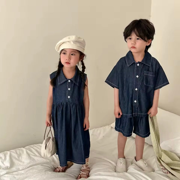 Barco Denim Shirt and Shorts Set