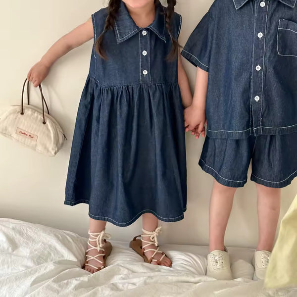 Barco Denim Shirt and Shorts Set