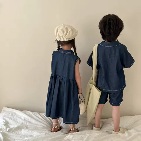 Barco Denim Shirt and Shorts Set