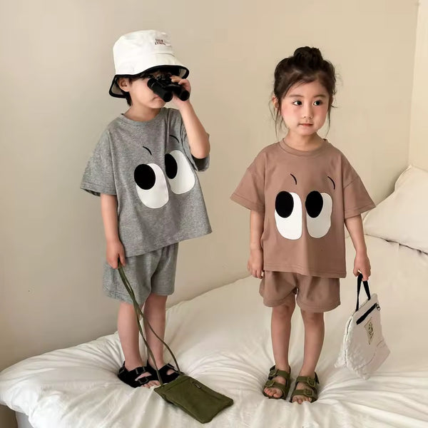Mira Eyes Shorts and Tee Set (Clay)