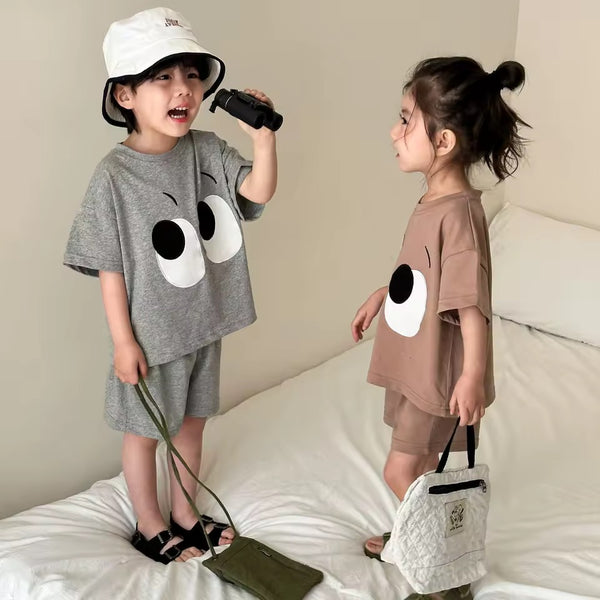 Mira Eyes Shorts and Tee Set (Clay)