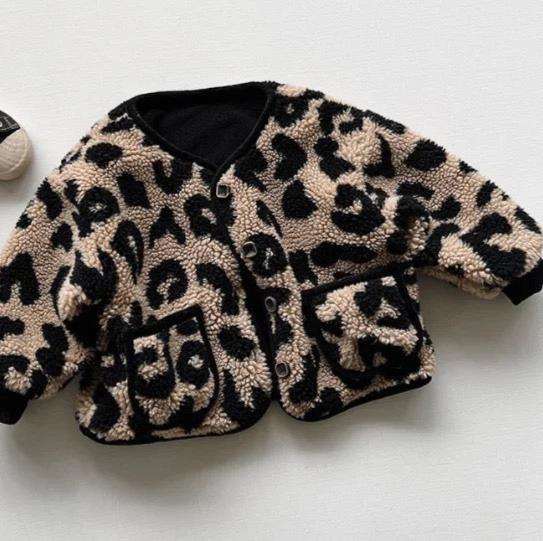 Leni Teddy Leopard Coat (Black)