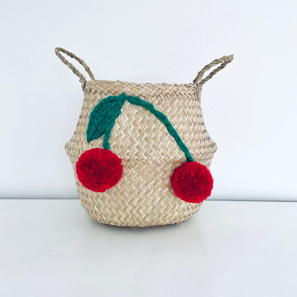 Cherry Handwoven Toy Storage Basket (Large)