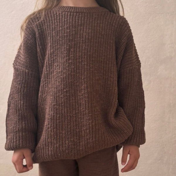 Cocoa Teddy Oversized Cotton Jumper