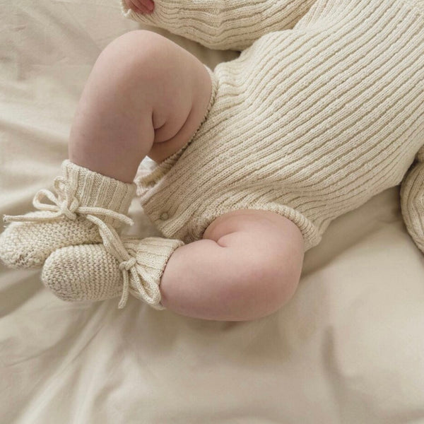 Oatmeal Teddy Cotton Baby Bodysuit