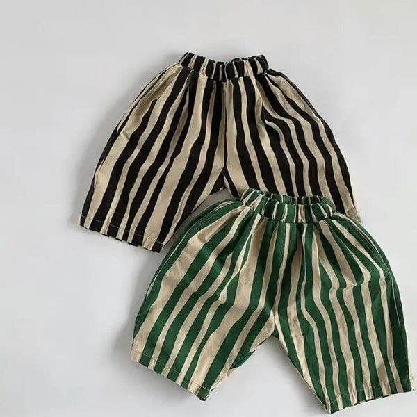 Paint Oversized Stripe Trousers (Black)