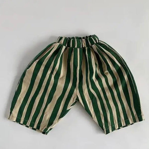Paint Oversized Stripe Trousers (Green)