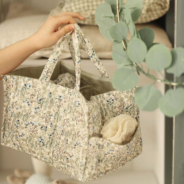 Quilted Nappy Caddy Organiser (Riverbank)