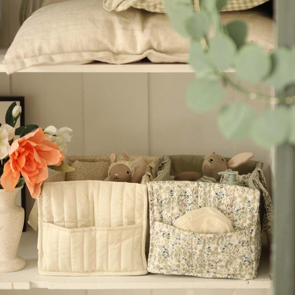 Quilted Nappy Caddy Organiser (Riverbank)