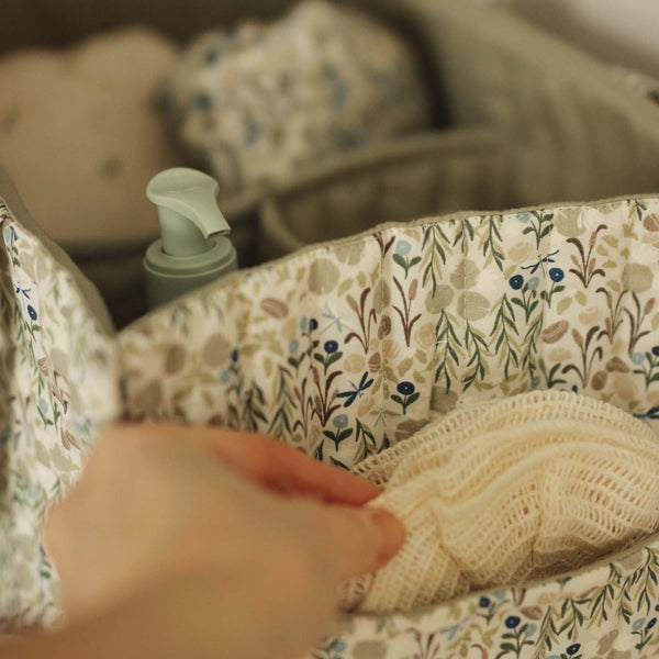 Quilted Nappy Caddy Organiser (Riverbank)