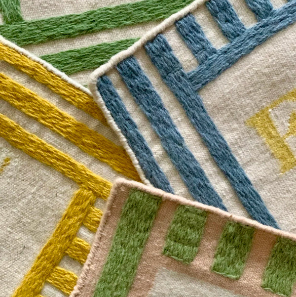 The Striped Hand Embroidered Personalised Wall Art (Choose Colour from Options)