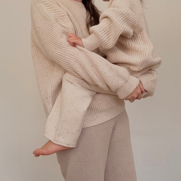 MAMA Aspen Chunky Knit Oversized Jumper (Cocoa Flecked)