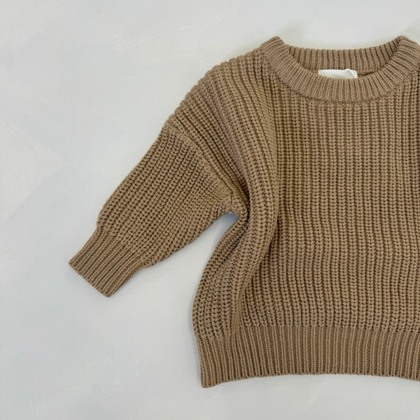 Aspen Chunky Knit Oversized Jumper (Latte)