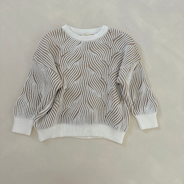 Beige Coral Cotton Knitted Jumper