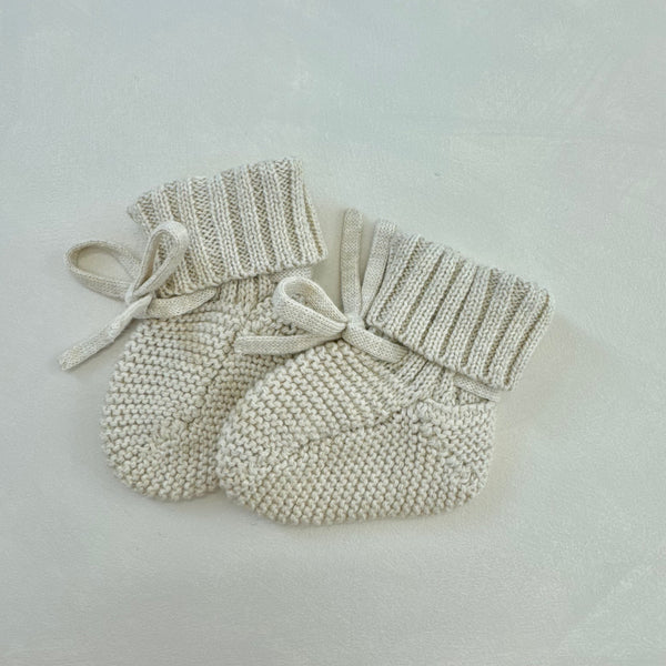 Wheat Cotton Knitted Baby Booties