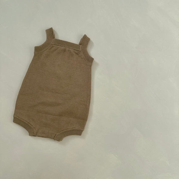 Ari Cotton Baby Romper (Latte)