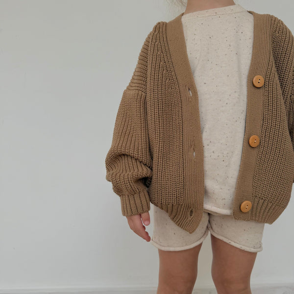 Avery Chunky Knit Oversize Cardigan (Latte)