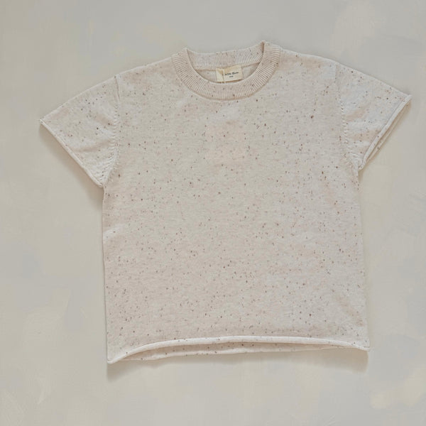 Riley Cocoa Flecked Cotton Knitted Tee