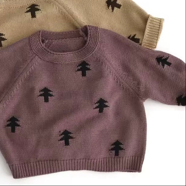 Natale Cotton Knit Festive Tree Jumper (Cookie)