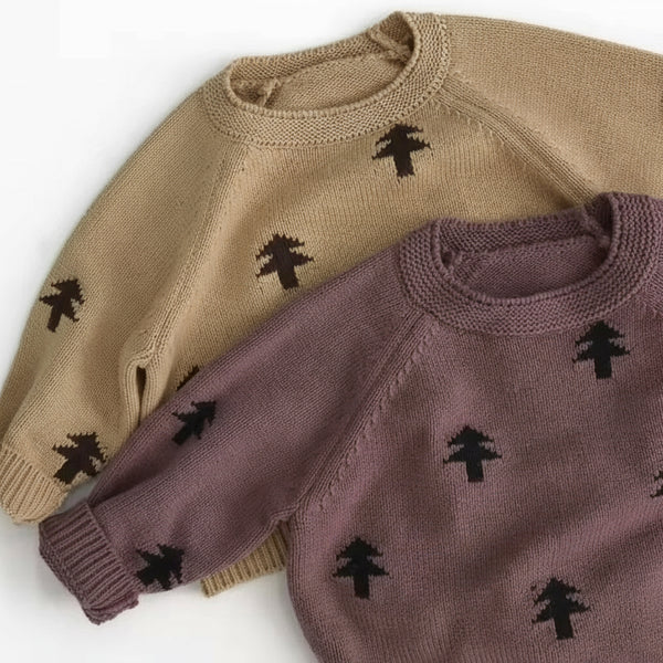 Natale Cotton Knit Festive Tree Jumper (Cookie)