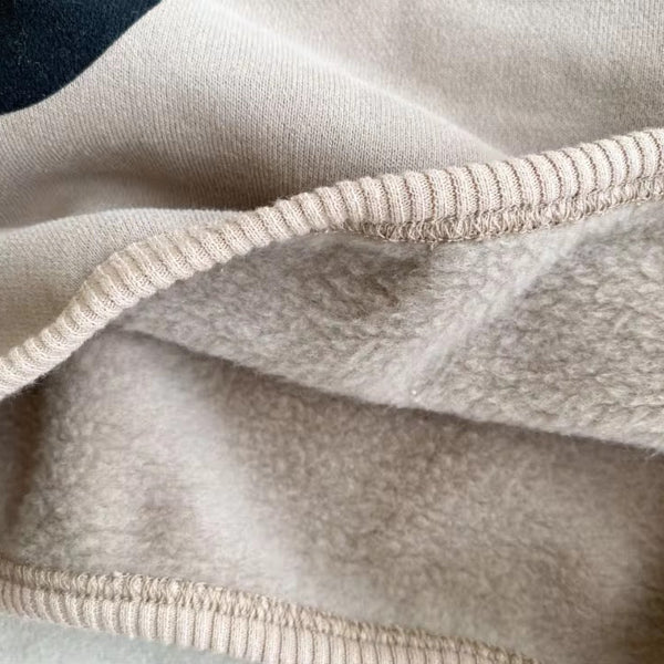 Otis Oversize Dot Pocket Fleece Lined Sweatshirt (Beige)