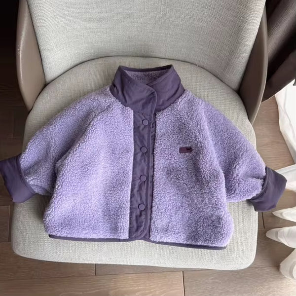 Dima Double Sided Reversible Teddy Coat (Lilac)