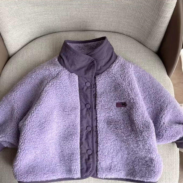 Dima Double Sided Reversible Teddy Coat (Lilac)