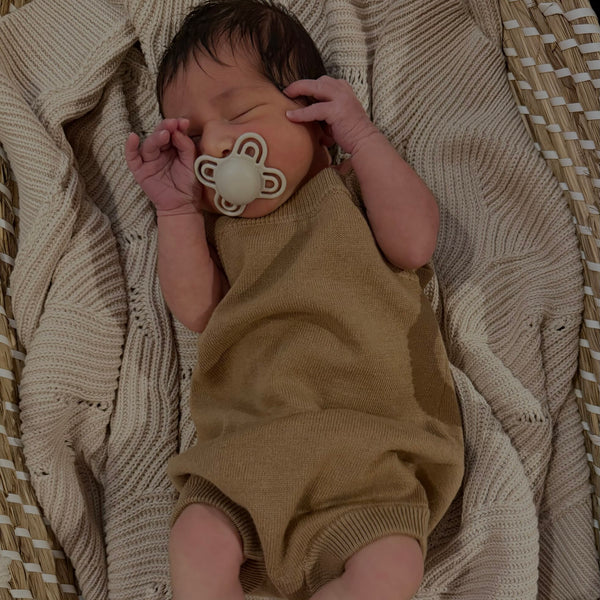 Ari Cotton Baby Romper (Latte)