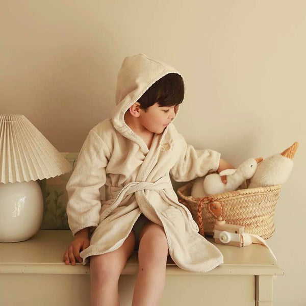 Children's Organic Cotton Towelling Robe (Mouse)