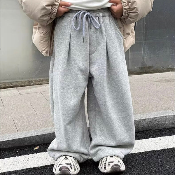 Artie Marl Pleat Wide Leg Cotton Track Pants