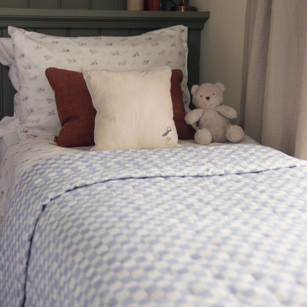 Woven Quilted Checkerboard Single & Cot Bedspread (Waves)