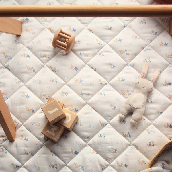 Quilted Checkerboard Stay & Play Mat (Coastline)