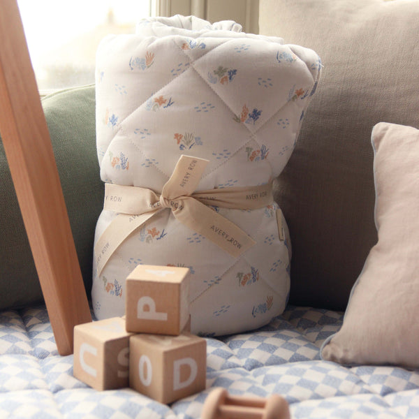 Quilted Checkerboard Stay & Play Mat (Coastline)