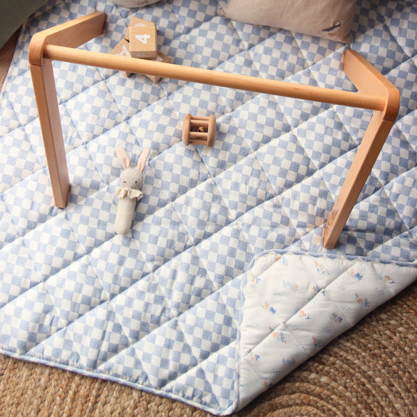 Quilted Checkerboard Stay & Play Mat (Coastline)