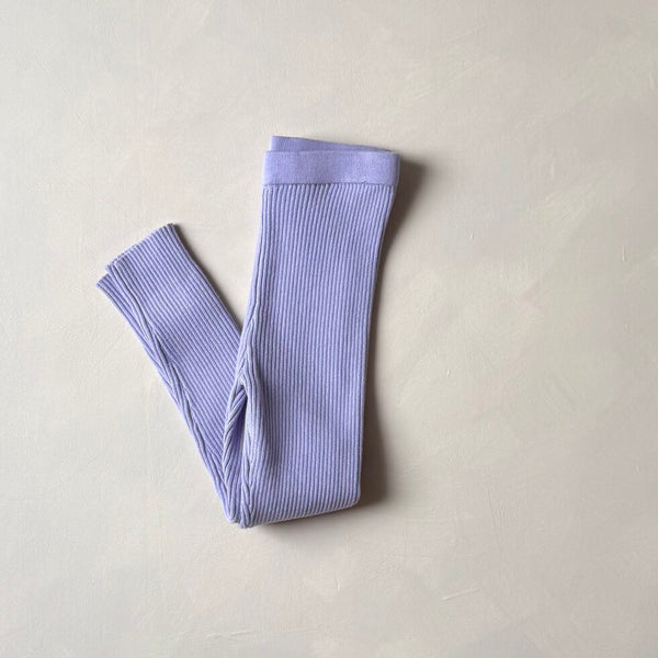 Lilac Noa Cotton Ribbed Knit Leggings
