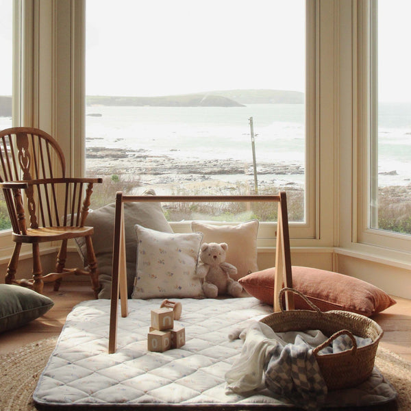 Quilted Checkerboard Stay & Play Mat (Coastline)