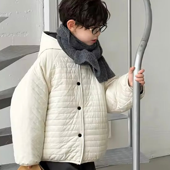 Willba Cocoon Reversible Quilted Hooded Coat (Black/Milk)
