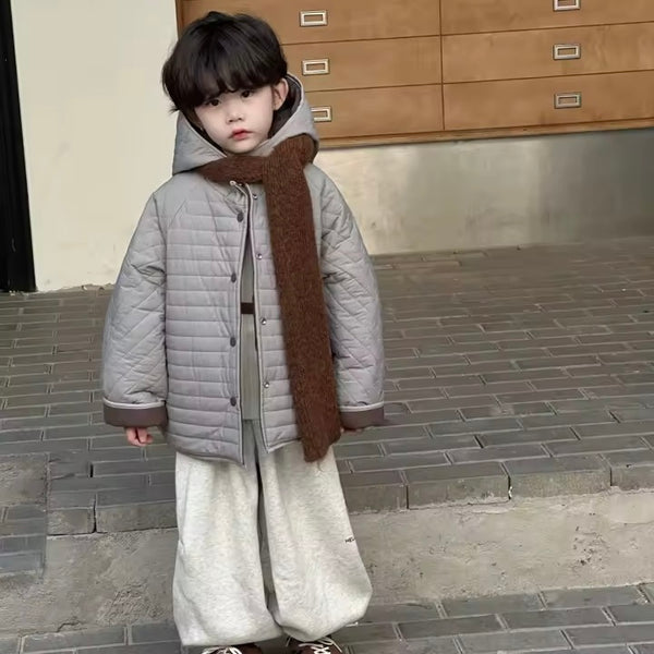 Willba Cocoon Reversible Quilted Hooded Coat (Grey/Fawn)
