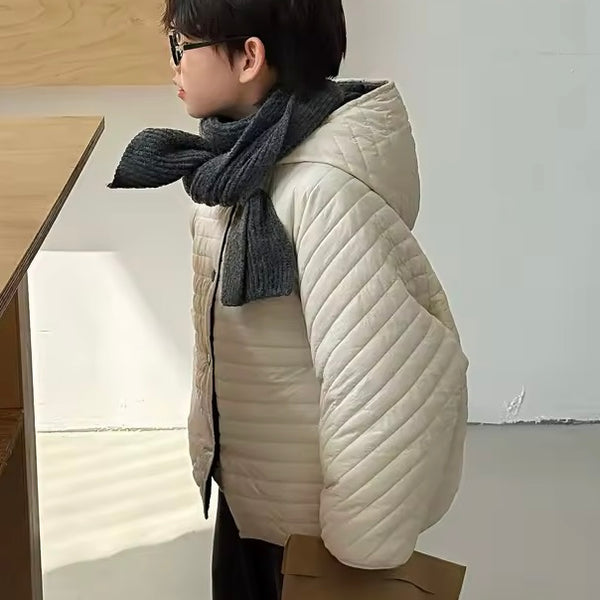 Willba Cocoon Reversible Quilted Hooded Coat (Black/Milk)