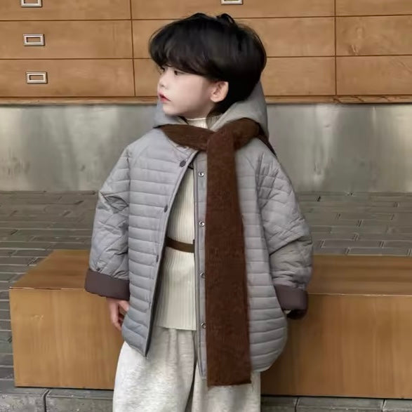 Willba Cocoon Reversible Quilted Hooded Coat (Grey/Fawn)