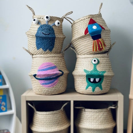 Rocket Handwoven Toy Storage Basket (Large)