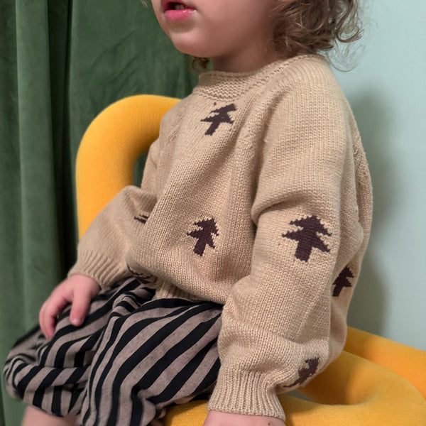 Natale Cotton Knit Festive Tree Jumper (Cookie)